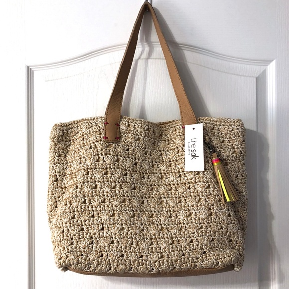 The Sak Fairmont Tote Gold Crochet Beach Cruise - Picture 6 of 8